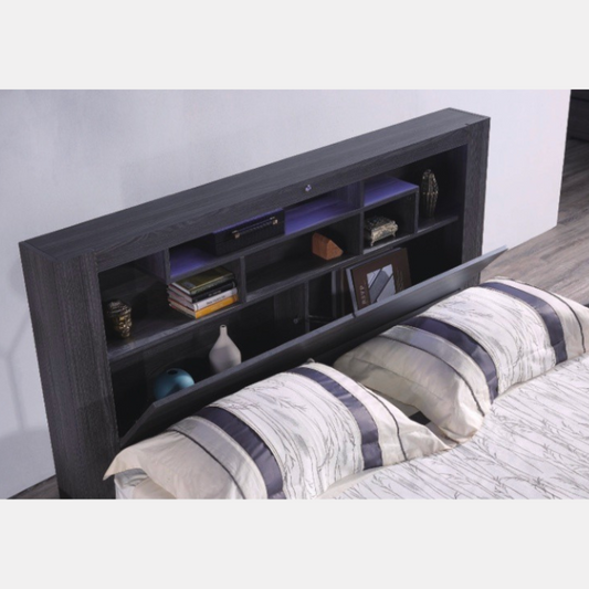 Madrid bedframe + bedhead storage