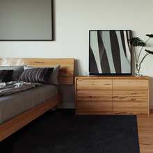 Load image into Gallery viewer, connor bedframe - messmate timber with live edge finish. shown with dresser