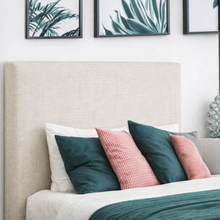 Load image into Gallery viewer, Nowra bedhead in Ramsey Ivory fabric