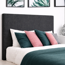 Load image into Gallery viewer, Nowra bedhead in Lunar Graphite dark fabric