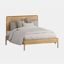 Load image into Gallery viewer, evans oak bedframe with rounded finishes