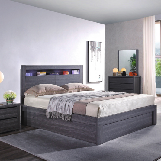 Milan Gaslift Bedframe - Walnut