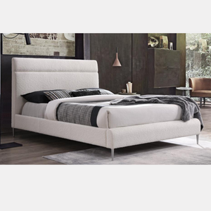 Windsor is a white boucle fabric upholstered bedframe