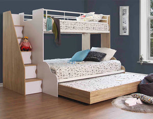 Levin single over double bunk with Trundle