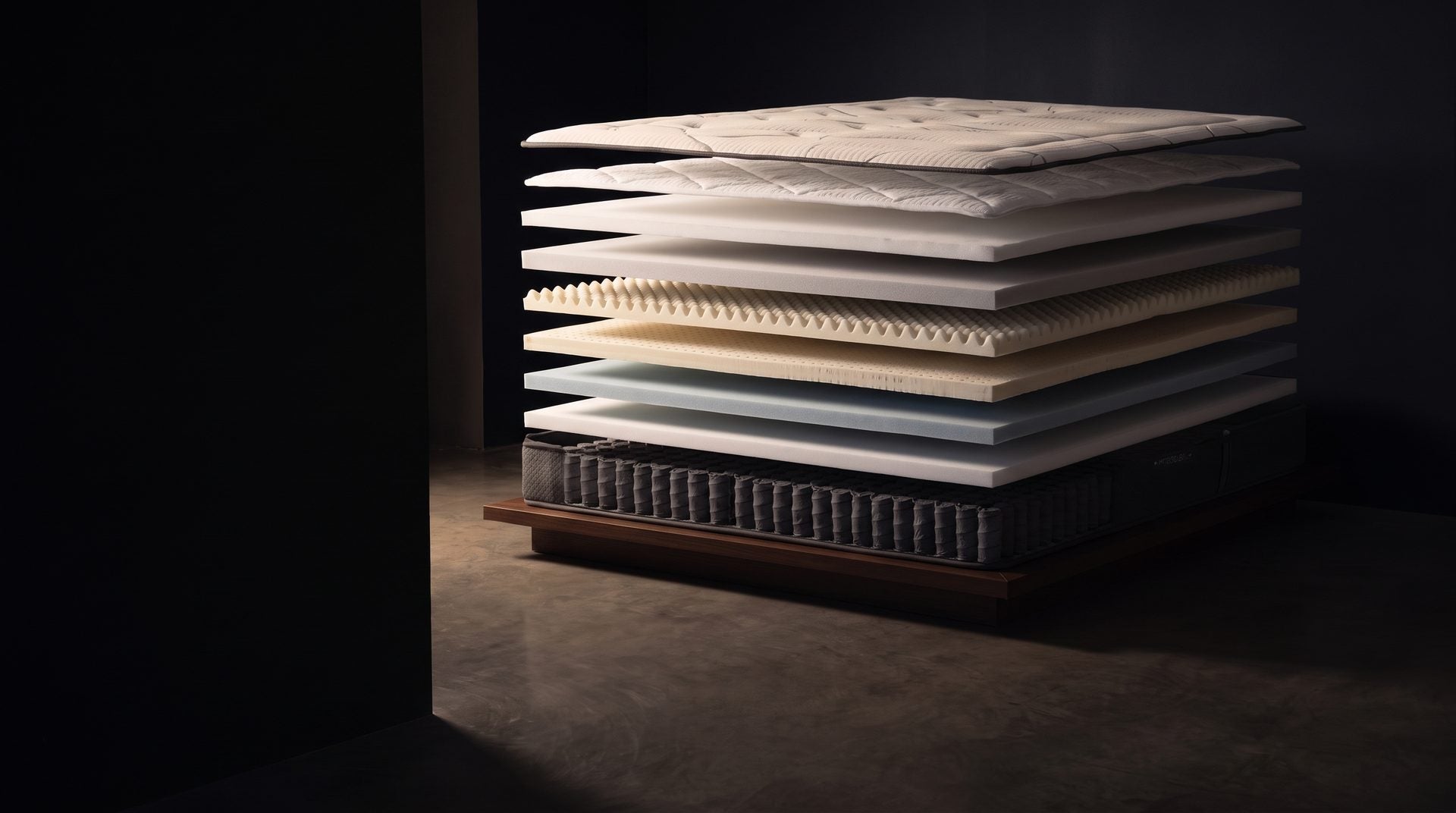 Breezy Plush Mattress – Luxurious Sleep, Boxed for You, exploded to show every layer