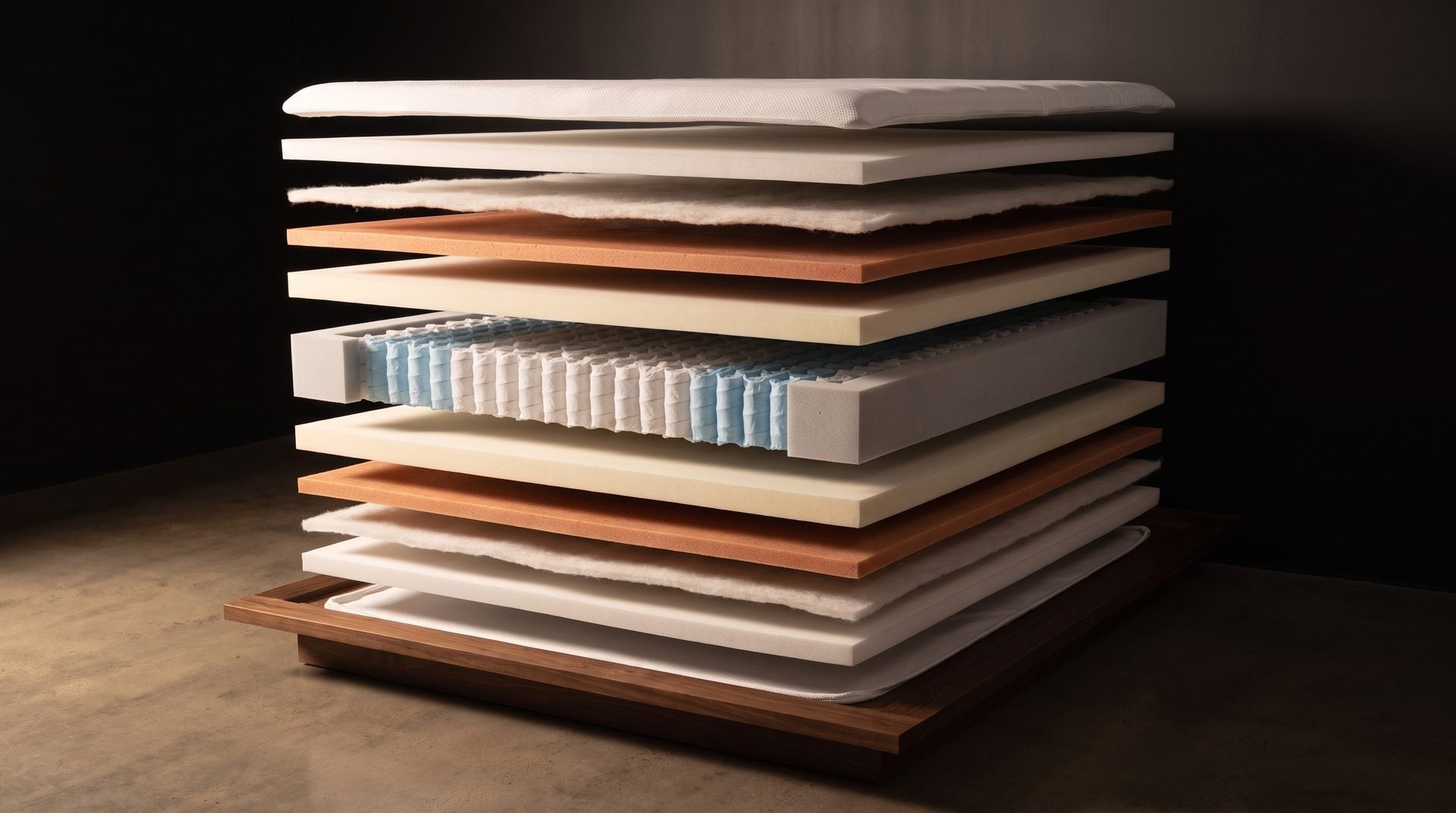 L&P Coppergel Mattress, exploded to show every layer