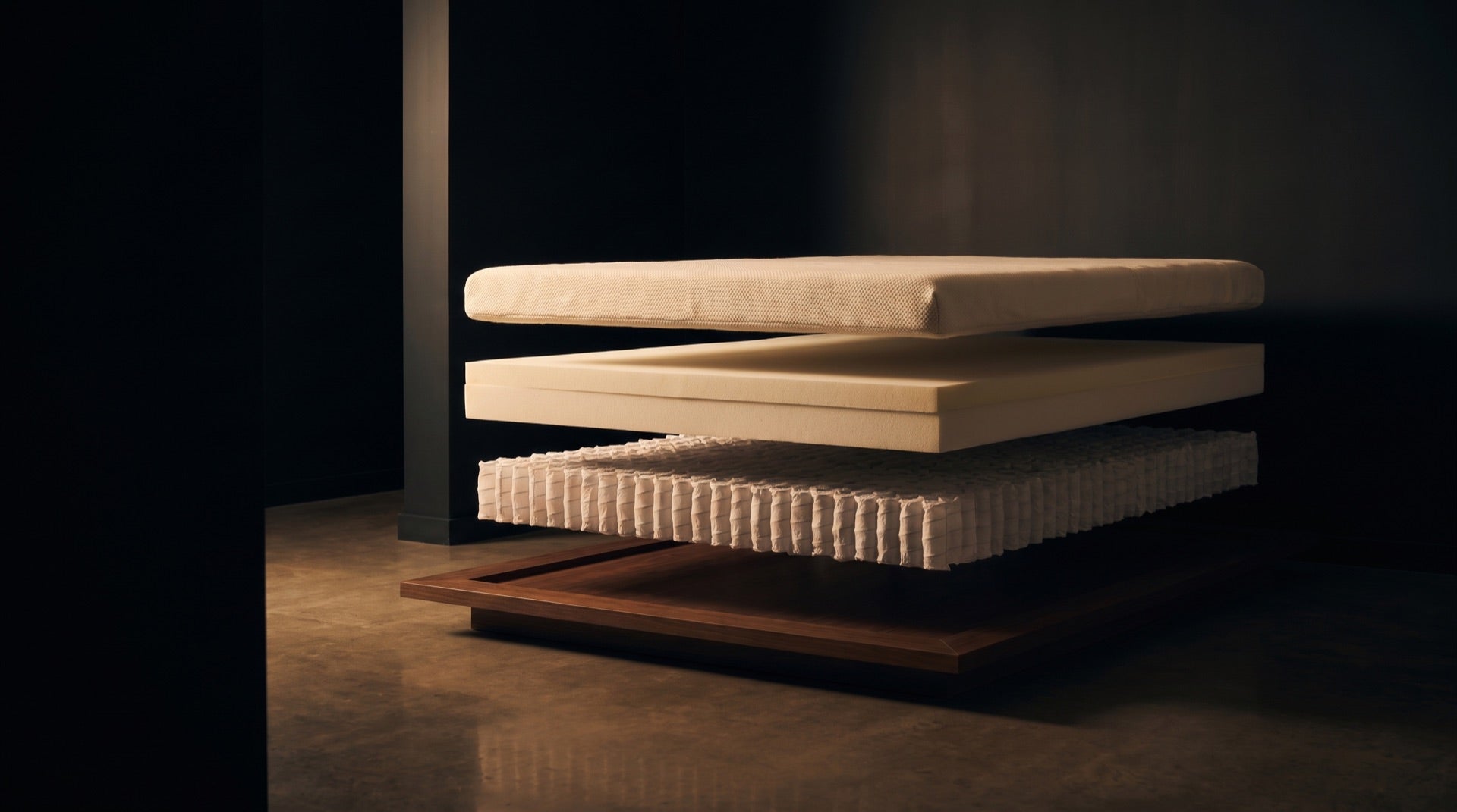 Organic Aura Mattress, exploded to show every layer