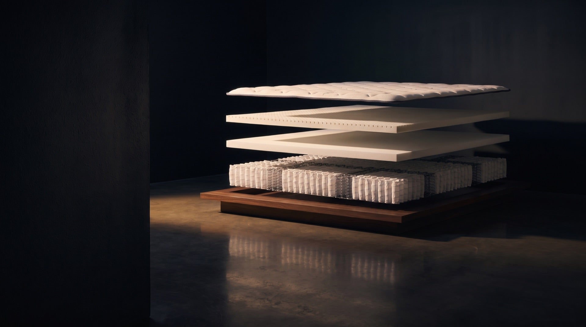 Spine Matcher Mattress, exploded to show every layer